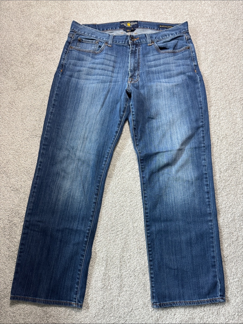 Lucky Brand 361 Vintage Straight Men's Jeans Size 36 X 30* 28 1/2* HEMMED Denim